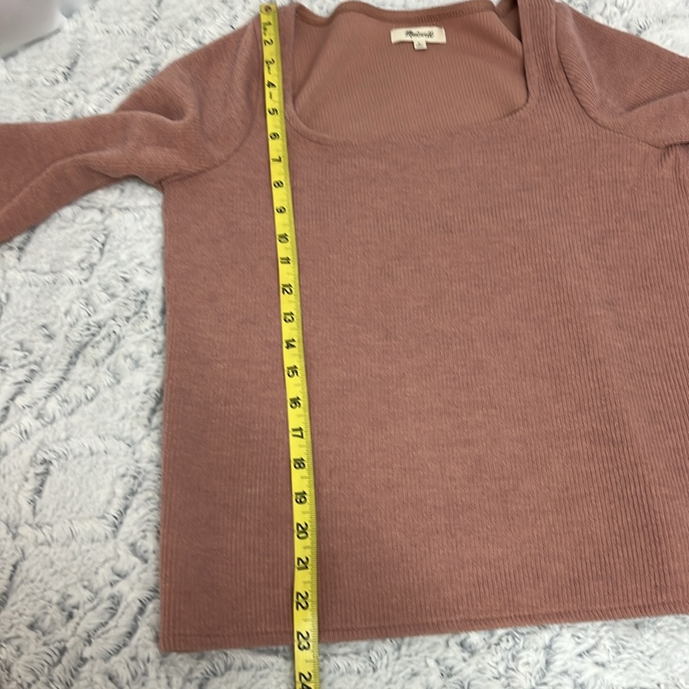 Madewell Melwood Square Neck light weight Sweater pink size small - Picture 4 of 9